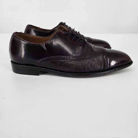 Mezlan Shoes Men 8.5M Andrew Burgundy Cordovan Oxford Calf & Deerskin Leather main image 6